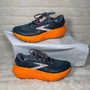 Brooks Caldera 6 Trail Running Shoes SLATE CHEDDAR GRAY womens 7 WORN ONCE